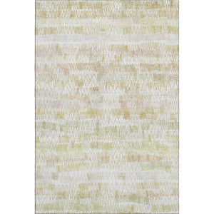 HomeRoots 8' X 10' Gold And Ivory Striped Area Rug - Washable, UV Protected, Stain Resistant for Active Homes 667561
