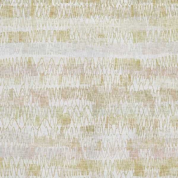 HomeRoots 9' X 12' Gold and Ivory Striped Area Rug - Washable, UV Protected, Stylish, and Ideal for Families! 667562