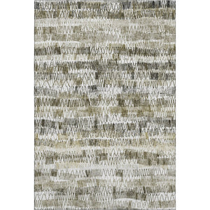 HomeRoots 5' Taupe Gray and Ivory Striped Washable Area Rug - Durable, UV-Protected, Perfect for Homes! 667571