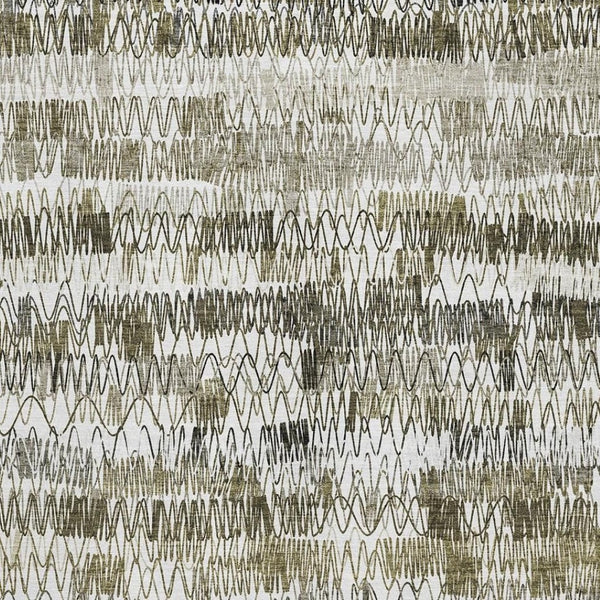 HomeRoots 5' Taupe Gray and Ivory Striped Washable Area Rug - Durable, UV-Protected, Perfect for Homes! 667571