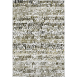 HomeRoots 5' Taupe Gray and Ivory Striped Washable Area Rug - Durable, UV-Protected, Perfect for Homes! 667571