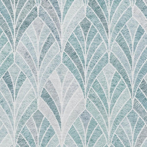 HomeRoots 9' X 12' Aqua & Ivory Geometric Washable Area Rug – Stylish, Durable, UV-Protected for Homes & Patios 667580
