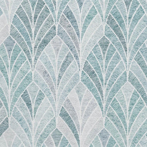 HomeRoots 10' Aqua and Ivory Geometric Area Rug - Washable, UV-Protected, Stain-Resistant for Active Homes 667581