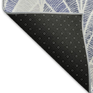 HomeRoots 10' Denim Blue & Ivory Geometric Area Rug - UV Protected, Washable, Durable for High-Traffic Spaces 667593