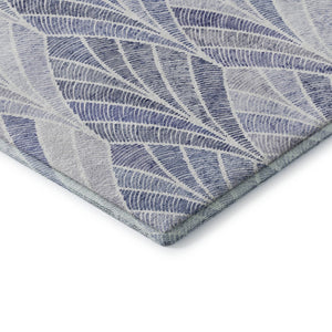 HomeRoots 10' Denim Blue & Ivory Geometric Area Rug - UV Protected, Washable, Durable for High-Traffic Spaces 667593