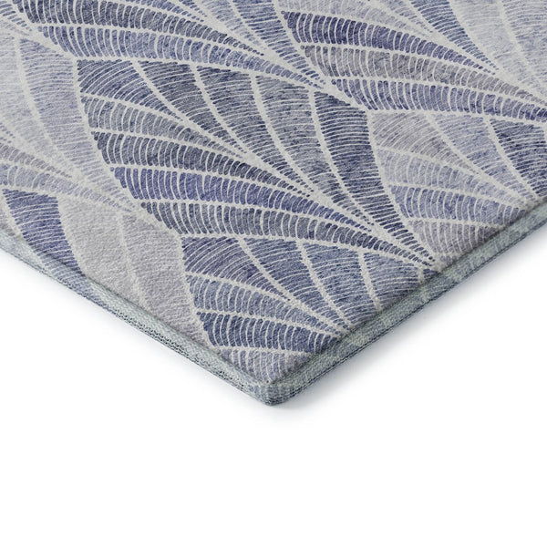 HomeRoots 10' Denim Blue & Ivory Geometric Area Rug - UV Protected, Washable, Durable for High-Traffic Spaces 667593