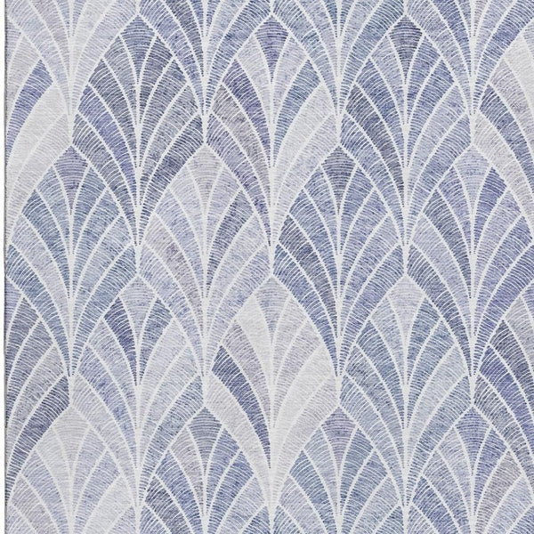 HomeRoots 10' Denim Blue & Ivory Geometric Area Rug - UV Protected, Washable, Durable for High-Traffic Spaces 667593