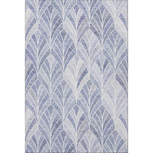 HomeRoots 10' Denim Blue & Ivory Geometric Area Rug - UV Protected, Washable, Durable for High-Traffic Spaces 667593