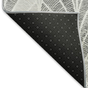 HomeRoots 10' Gray & Ivory Geometric Washable Area Rug - Durable, Stain-Resistant, UV-Protected for High-Traffic Homes 667599