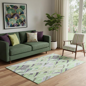 HomeRoots 5' X 8' Vibrant Geometric Washable Area Rug with UV Protection, Stain Resistance & Soft Comfort 667601