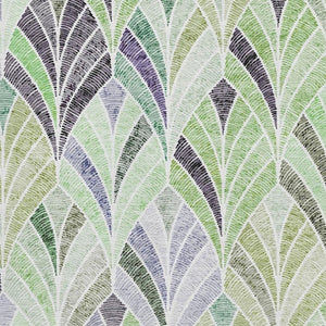 HomeRoots 9' X 12' Geometric Area Rug in Green, Purple & Ivory - Washable, UV Protected & Kid-Friendly 667604
