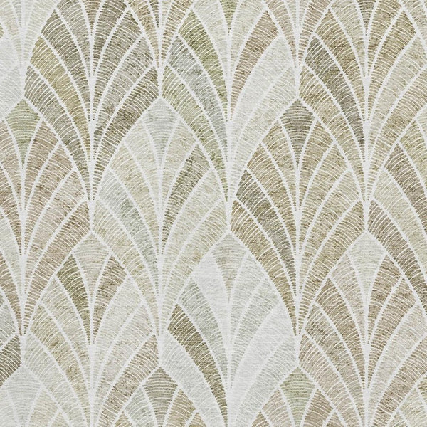 HomeRoots 9' X 12' Stylish Khaki Beige & Ivory Geometric Washable Area Rug with UV Protection for Homes 667610