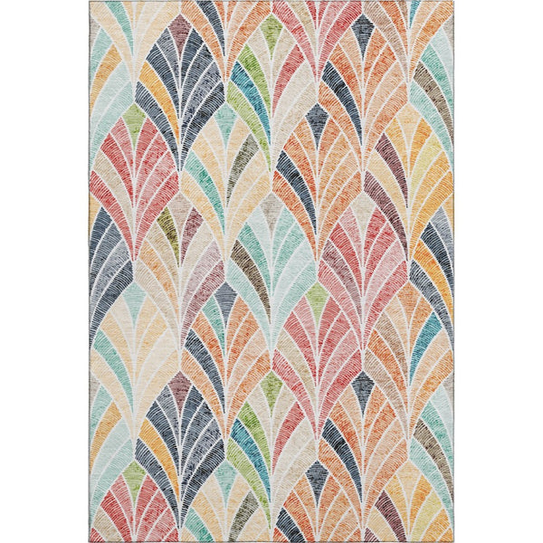 HomeRoots 9' X 12' Colorful Geometric Washable Area Rug with UV Protection for Bright Homes and Patios 667616