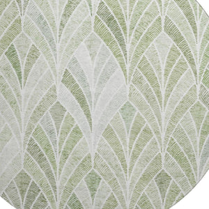 HomeRoots 8' Sage and Ivory Geometric Round Rug - Stylish, Washable, UV-Protected for Home & Outdoor Use 667620
