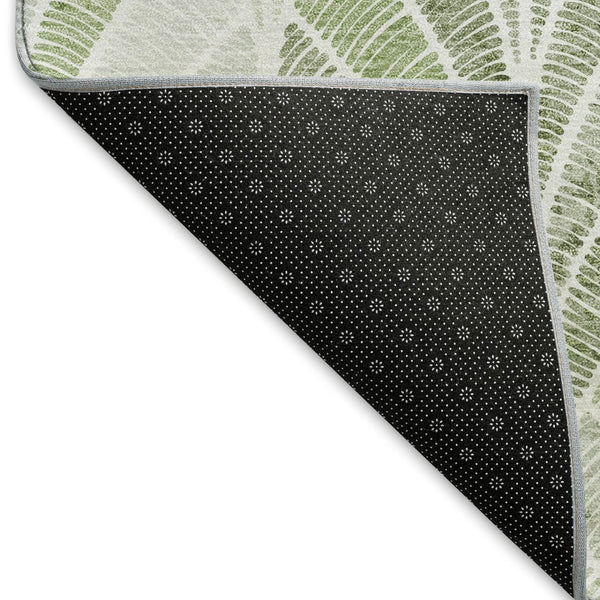 HomeRoots 9' X 12' Sage and Ivory Geometric Area Rug - Durable, Stain Resistant, UV Protected for Easy Care 667622