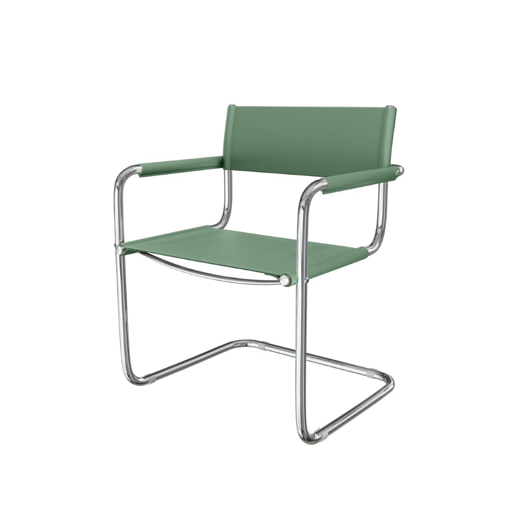 HomeRoots 23" Silver and Green Leather Arm Chair - Stylish Mid-Century Modern Design for Home or Office Use 667632