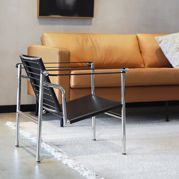 HomeRoots 24" Silver Stainless Steel Arm Chair - Modern Accent Seat with Plush Upholstery for Stylish Spaces 667637