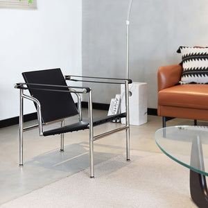 HomeRoots 24" Silver Stainless Steel Arm Chair - Modern Accent Seat with Plush Upholstery for Stylish Spaces 667637