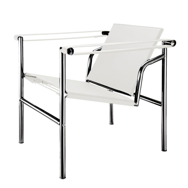 HomeRoots 24" Modern White and Silver Faux Leather Adjustable Back Arm Chair for Stylish Home or Office Use 667638