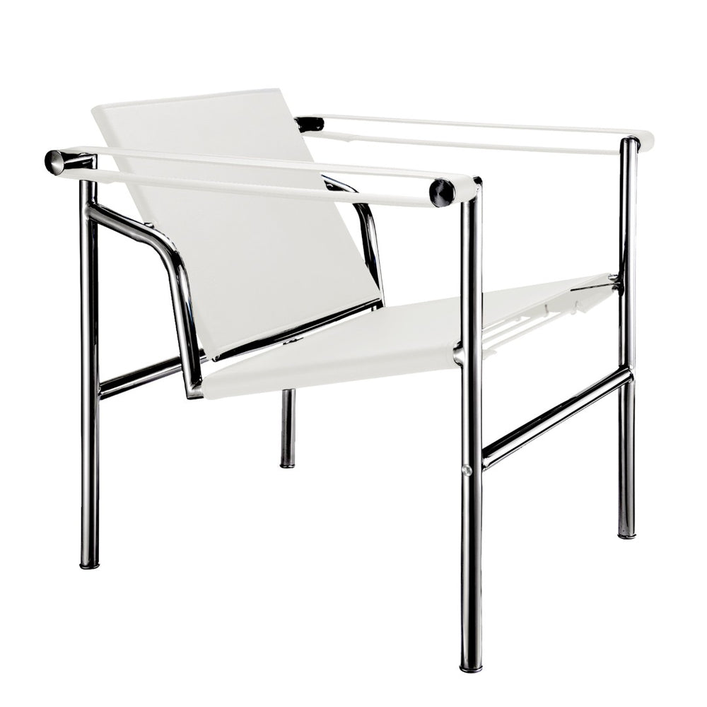 HomeRoots 24" Modern White and Silver Faux Leather Adjustable Back Arm Chair for Stylish Home or Office Use 667638