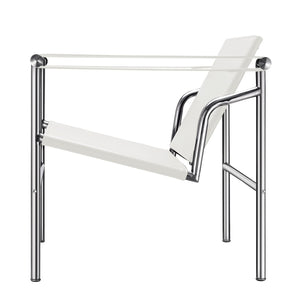 HomeRoots 24" Modern White and Silver Faux Leather Adjustable Back Arm Chair for Stylish Home or Office Use 667638