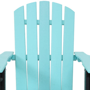 HomeRoots Set of Two Stylish Blue and Black Heavy-Duty Adirondack Chairs for Comfortable Outdoor Relaxation 667644