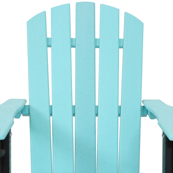 HomeRoots Set of Two Stylish Blue and Black Heavy-Duty Adirondack Chairs for Comfortable Outdoor Relaxation 667644