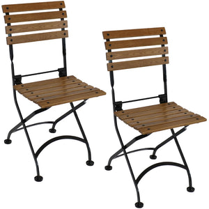HomeRoots Set of Two Stylish Brown Steel Folding Accent Chairs for Outdoor Comfort and Versatile Use 667645