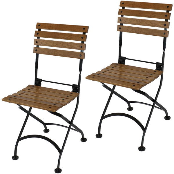 HomeRoots Set of Two Stylish Brown Steel Folding Accent Chairs for Outdoor Comfort and Versatile Use 667645