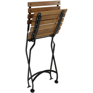 HomeRoots Set of Two Stylish Brown Steel Folding Accent Chairs for Outdoor Comfort and Versatile Use 667645