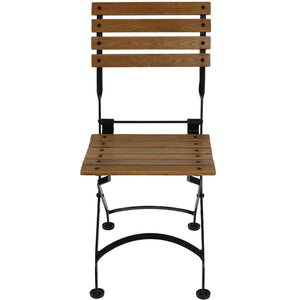 HomeRoots Set of Two Stylish Brown Steel Folding Accent Chairs for Outdoor Comfort and Versatile Use 667645