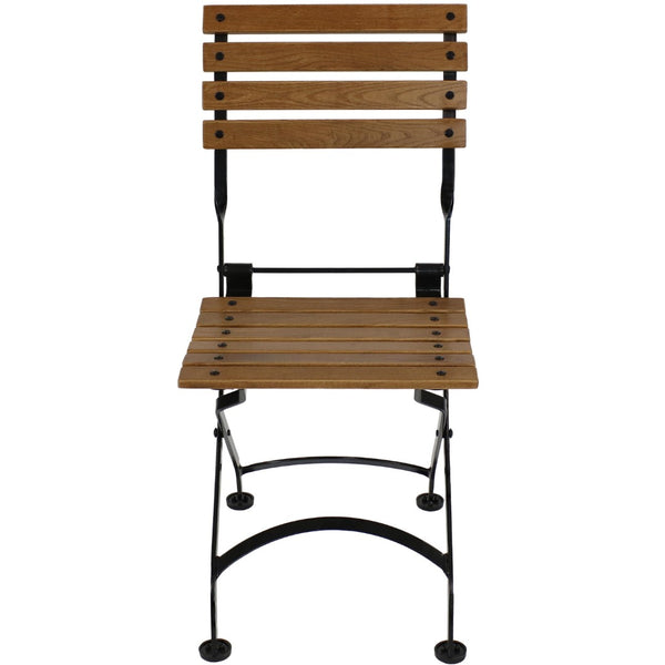HomeRoots Set of Two Stylish Brown Steel Folding Accent Chairs for Outdoor Comfort and Versatile Use 667645