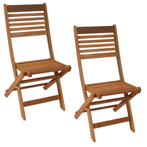 HomeRoots Set of Two Stylish Brown Solid Wood Folding Accent Chairs for Outdoor Comfort & Versatility 667646
