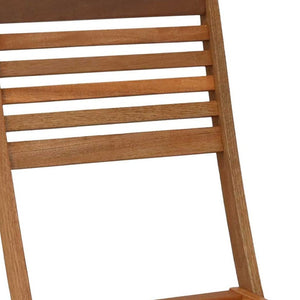 HomeRoots Set of Two Stylish Brown Solid Wood Folding Accent Chairs for Outdoor Comfort & Versatility 667646