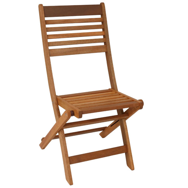 HomeRoots Set of Two Stylish Brown Solid Wood Folding Accent Chairs for Outdoor Comfort & Versatility 667646