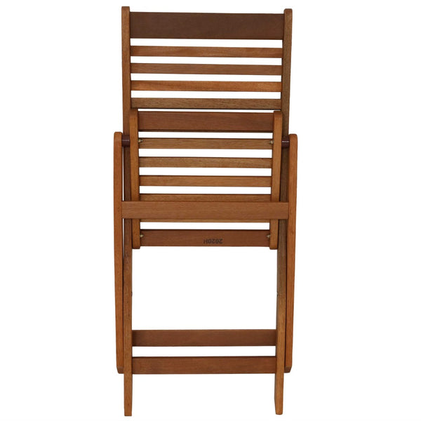 HomeRoots Set of Two Stylish Brown Solid Wood Folding Accent Chairs for Outdoor Comfort & Versatility 667646