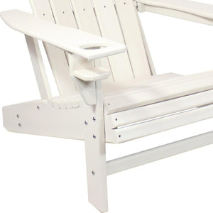HomeRoots Set of Two Classic White Adirondack Chairs – Durable, Easy-Care, Stylish Outdoor Seating for Relaxation 667647