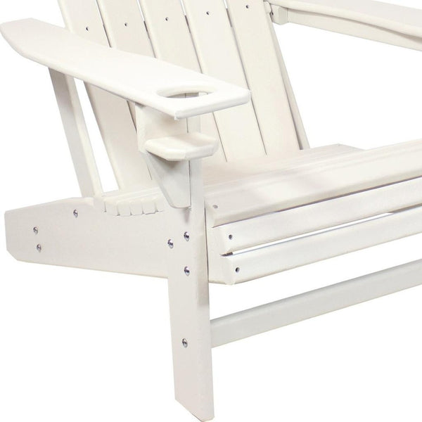 HomeRoots Set of Two Classic White Adirondack Chairs – Durable, Easy-Care, Stylish Outdoor Seating for Relaxation 667647