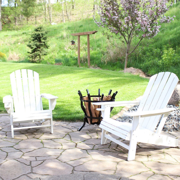 HomeRoots Set of Two Classic White Adirondack Chairs – Durable, Easy-Care, Stylish Outdoor Seating for Relaxation 667647