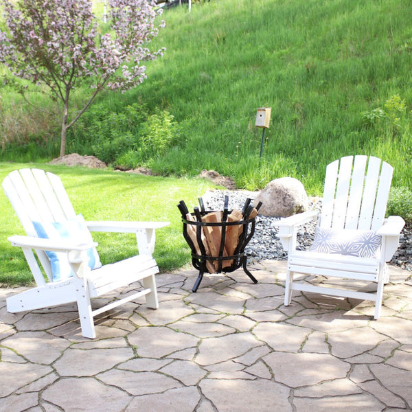 HomeRoots Set of Two Classic White Adirondack Chairs – Durable, Easy-Care, Stylish Outdoor Seating for Relaxation 667647
