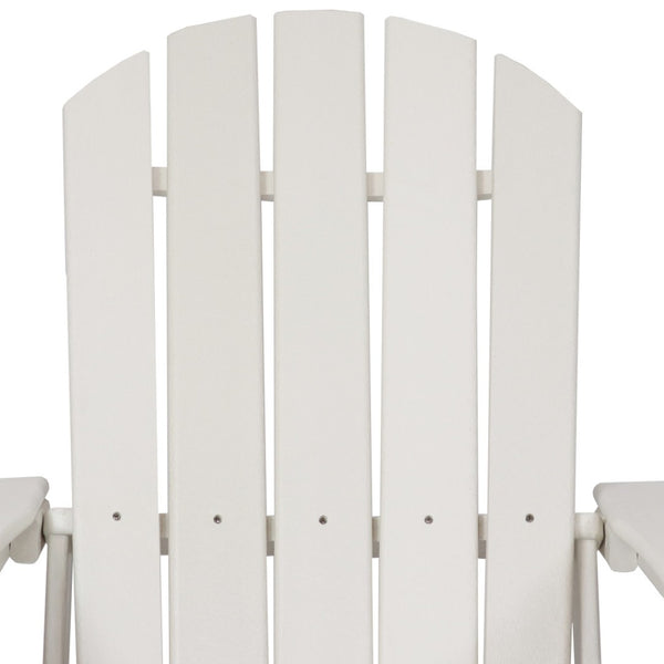 HomeRoots Set of Two Classic White Adirondack Chairs – Durable, Easy-Care, Stylish Outdoor Seating for Relaxation 667647