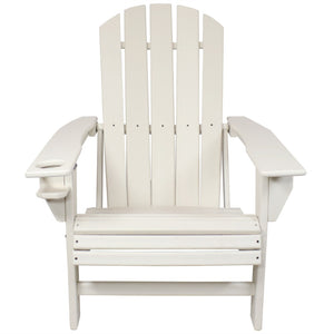 HomeRoots Set of Two Classic White Adirondack Chairs – Durable, Easy-Care, Stylish Outdoor Seating for Relaxation 667647