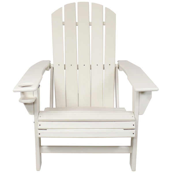 HomeRoots Set of Two Classic White Adirondack Chairs – Durable, Easy-Care, Stylish Outdoor Seating for Relaxation 667647