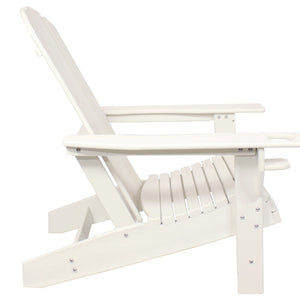 HomeRoots Set of Two Classic White Adirondack Chairs – Durable, Easy-Care, Stylish Outdoor Seating for Relaxation 667647
