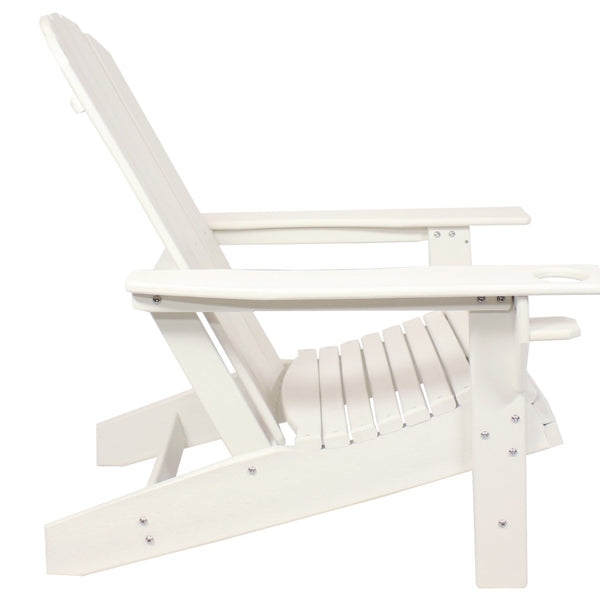 HomeRoots Set of Two Classic White Adirondack Chairs – Durable, Easy-Care, Stylish Outdoor Seating for Relaxation 667647