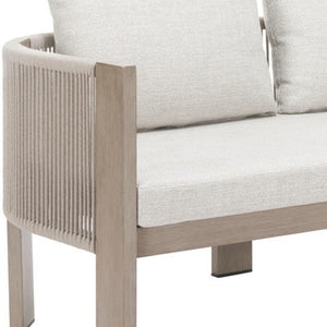 HomeRoots 59" Beige Polypropylene Sofa - Modern Compact Design, Easy Maintenance, Durable Support for Stylish Living 667649