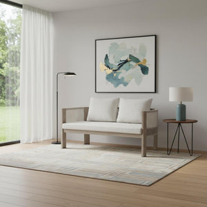 HomeRoots 59" Beige Polypropylene Sofa - Modern Compact Design, Easy Maintenance, Durable Support for Stylish Living 667649