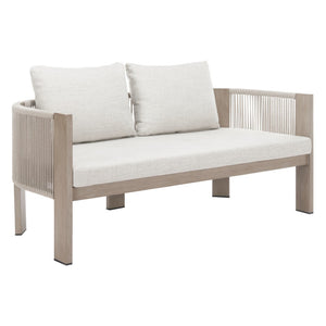 HomeRoots 59" Beige Polypropylene Sofa - Modern Compact Design, Easy Maintenance, Durable Support for Stylish Living 667649