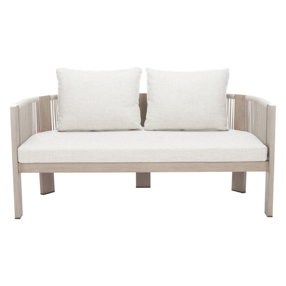 HomeRoots 59" Beige Polypropylene Sofa - Modern Compact Design, Easy Maintenance, Durable Support for Stylish Living 667649
