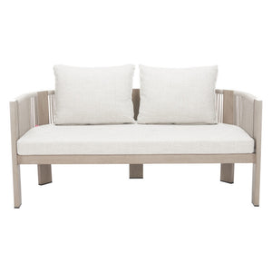 HomeRoots 59" Beige Polypropylene Sofa - Modern Compact Design, Easy Maintenance, Durable Support for Stylish Living 667649